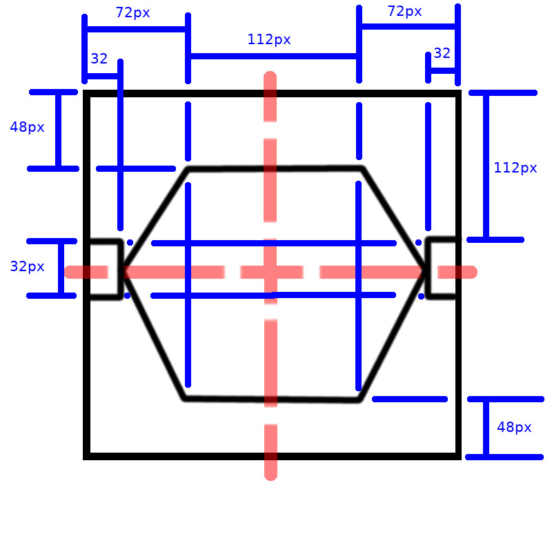 Hexagon Technical Drawing